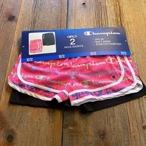 2 pack girls champion shorts 10/12